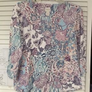 Chico’s 3/4 sleeve paisley pattern